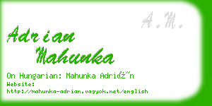 adrian mahunka business card